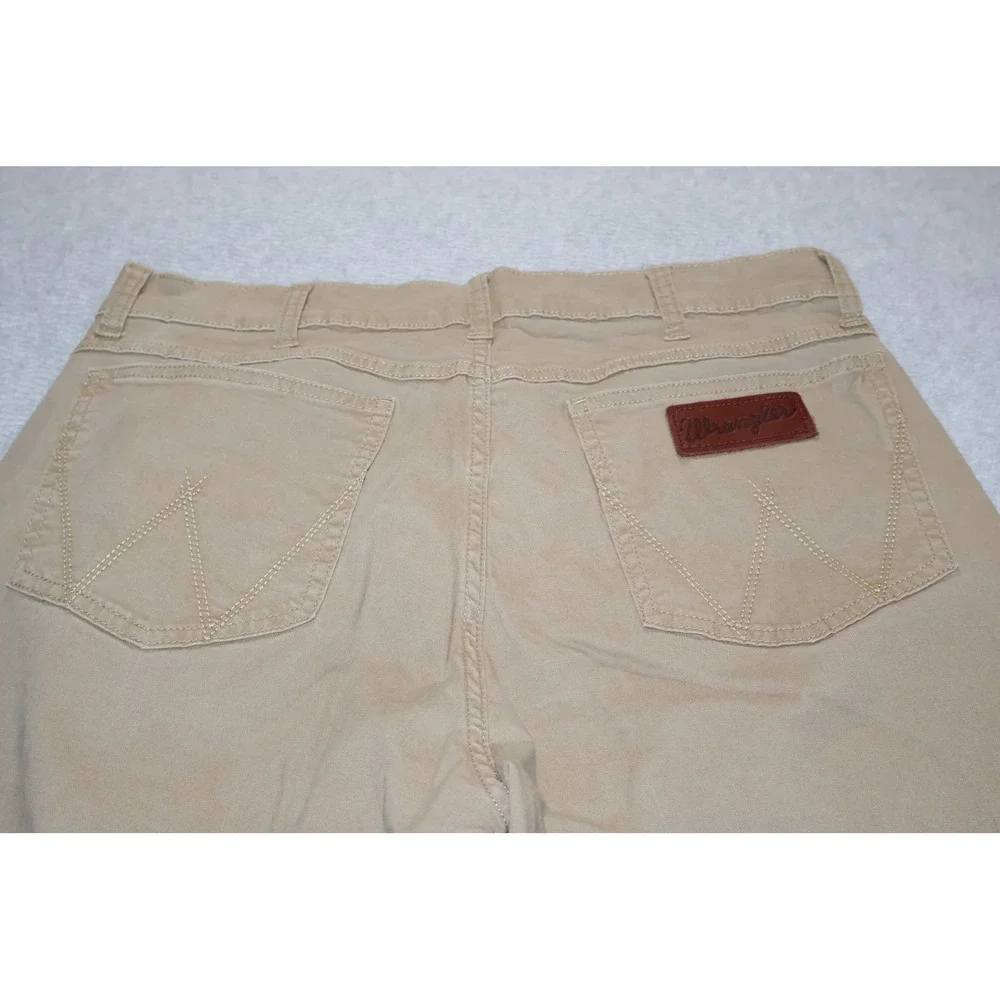 Wrangler Western Retro Slim Straight Men 32x34 Tan Chino Pants Cowboy